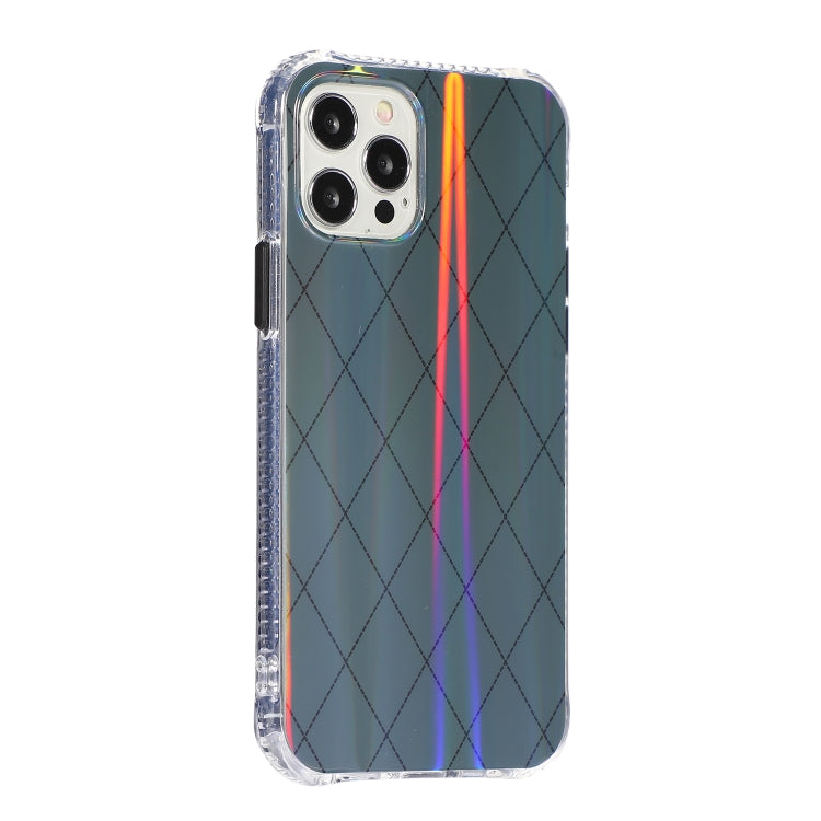 For iPhone 13 Pro Max Laser Aurora Rhombic Grid TPU Protective Case
