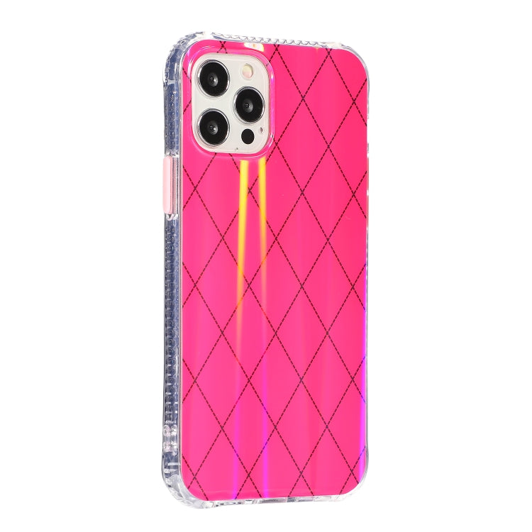 For iPhone 13 Pro Max Laser Aurora Rhombic Grid TPU Protective Case