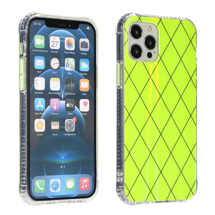 For iPhone 13 Pro Max Laser Aurora Rhombic Grid TPU Protective Case