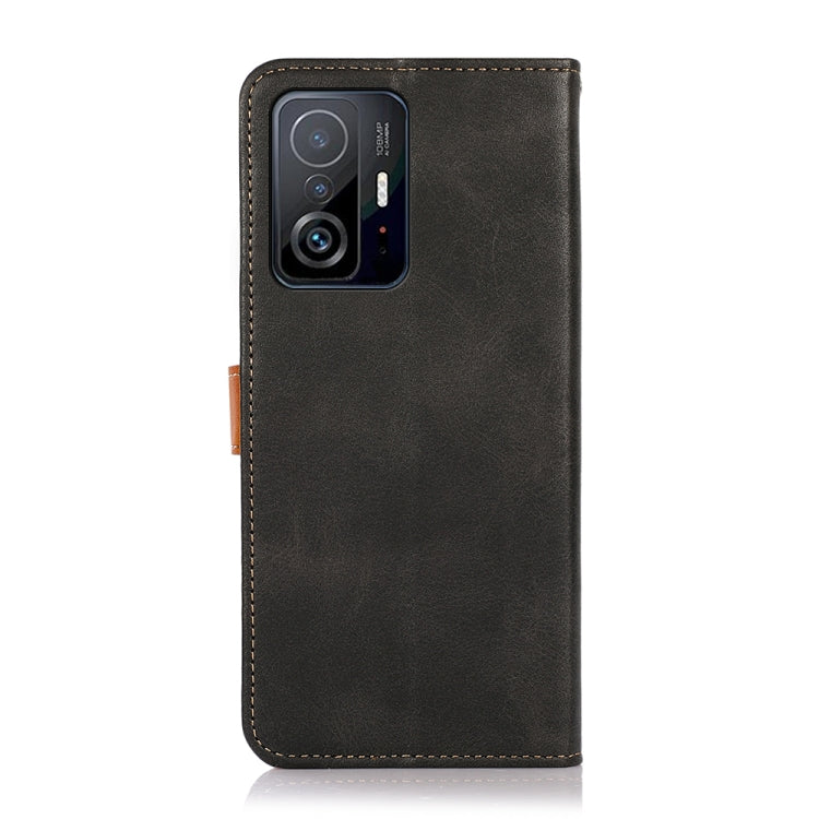 For Xiaomi Mi 11T Pro KHAZNEH Dual-color Cowhide Texture Horizontal Flip Leather Case with Holder & Card Slots & Wallet & Photo Frame