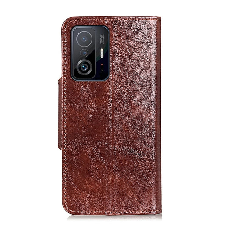 For Xiaomi Mi 11T Pro Crazy Horse Texture Magnetic Buckle Horizontal Flip Leather Case with Holder & 6-Card Slots & Wallet