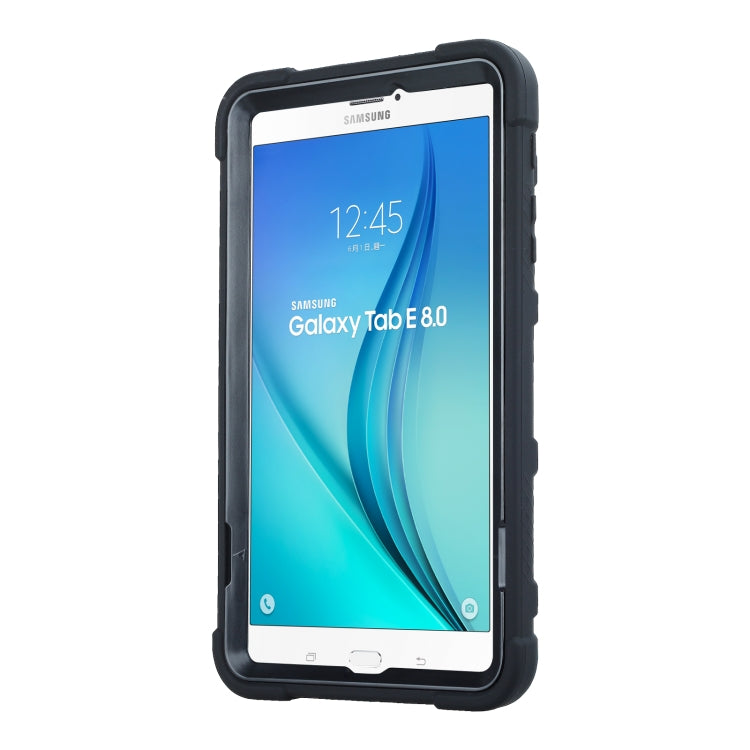 For Samsung Galaxy Tab E 8.0 T377 C5 Four Corners Shockproof Silicone + PC Protective Case with Holder