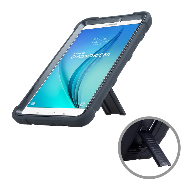 For Samsung Galaxy Tab E 8.0 T377 C5 Four Corners Shockproof Silicone + PC Protective Case with Holder