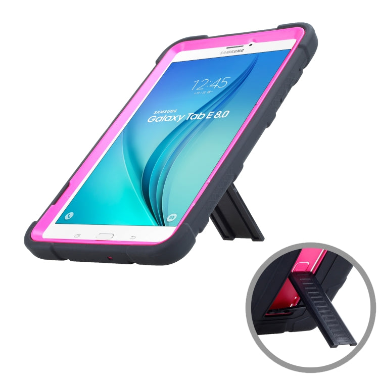For Samsung Galaxy Tab E 8.0 T377 C5 Four Corners Shockproof Silicone + PC Protective Case with Holder