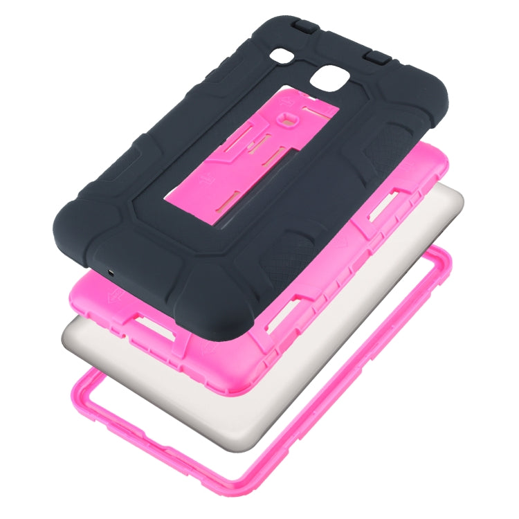 For Samsung Galaxy Tab E 8.0 T377 C5 Four Corners Shockproof Silicone + PC Protective Case with Holder