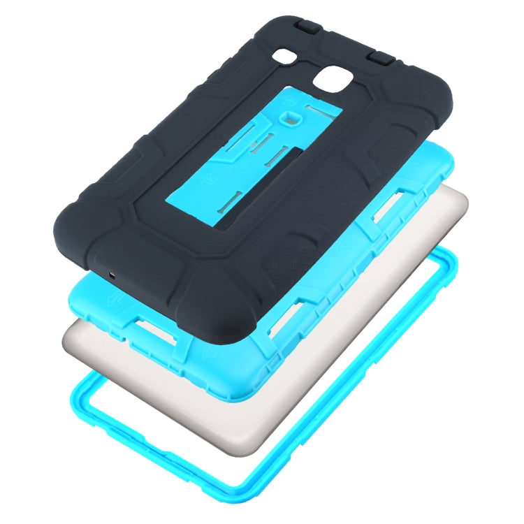 For Samsung Galaxy Tab E 8.0 T377 C5 Four Corners Shockproof Silicone + PC Protective Case with Holder