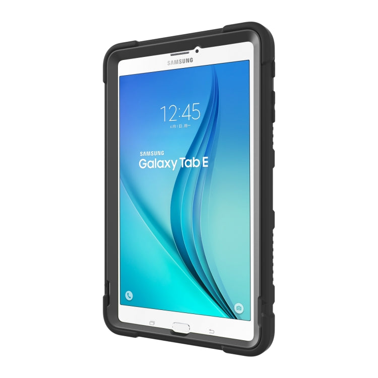 For Samsung Galaxy Tab E 9.6 T560 C5 Four Corners Shockproof Silicone + PC Protective Case with Holder