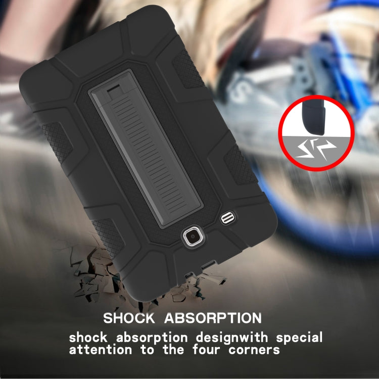 For Samsung Galaxy Tab E 9.6 T560 C5 Four Corners Shockproof Silicone + PC Protective Case with Holder