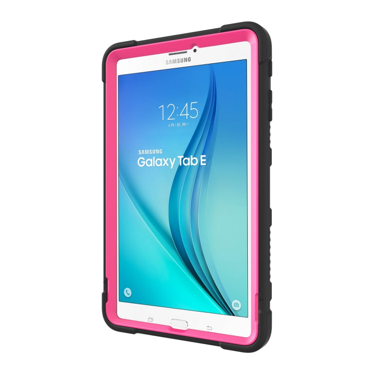 For Samsung Galaxy Tab E 9.6 T560 C5 Four Corners Shockproof Silicone + PC Protective Case with Holder