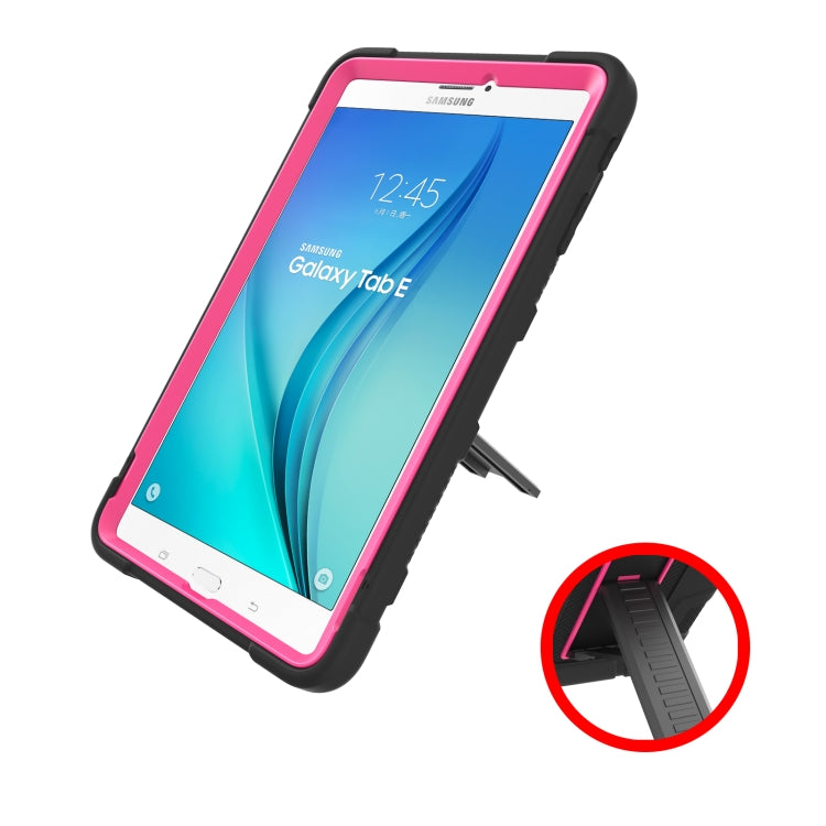For Samsung Galaxy Tab E 9.6 T560 C5 Four Corners Shockproof Silicone + PC Protective Case with Holder