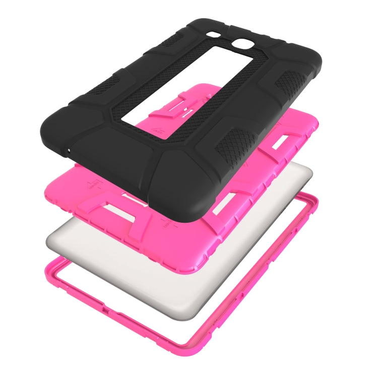For Samsung Galaxy Tab E 9.6 T560 C5 Four Corners Shockproof Silicone + PC Protective Case with Holder