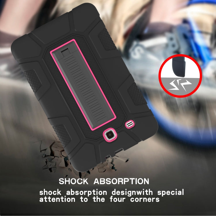 For Samsung Galaxy Tab E 9.6 T560 C5 Four Corners Shockproof Silicone + PC Protective Case with Holder