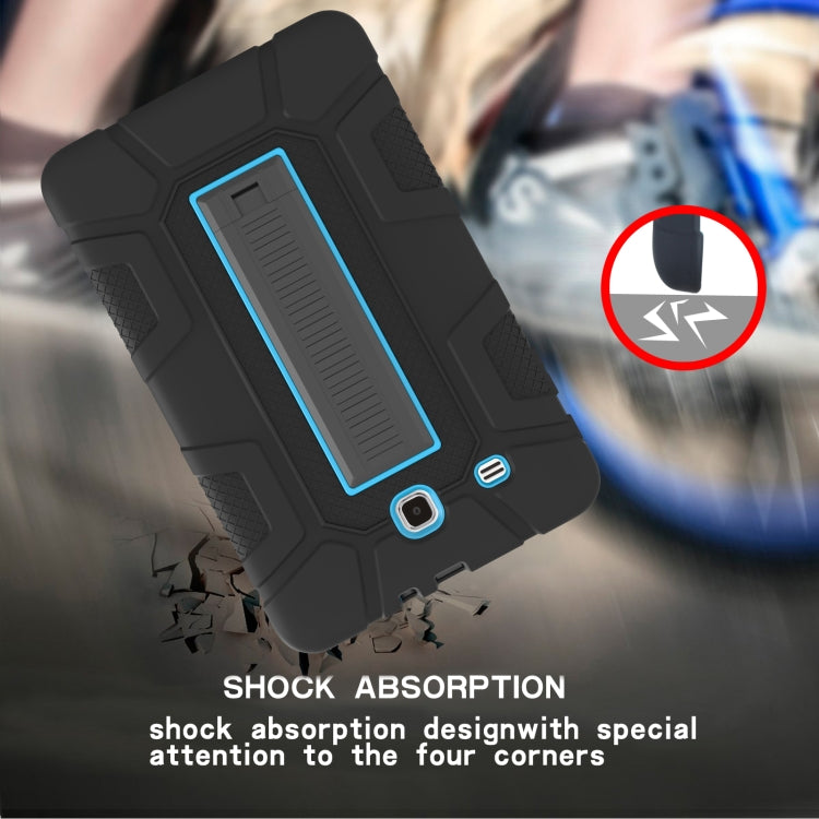 For Samsung Galaxy Tab E 9.6 T560 C5 Four Corners Shockproof Silicone + PC Protective Case with Holder