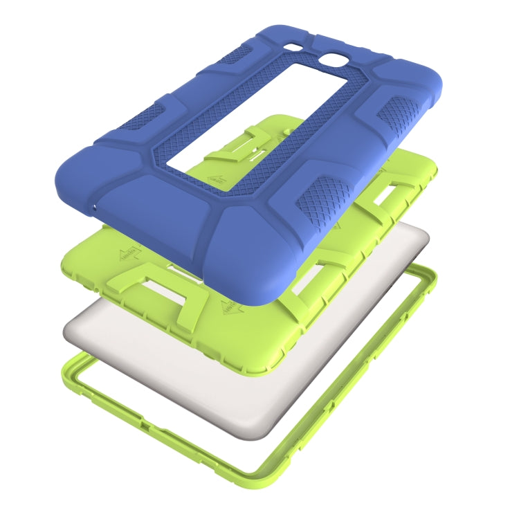 For Samsung Galaxy Tab E 9.6 T560 C5 Four Corners Shockproof Silicone + PC Protective Case with Holder