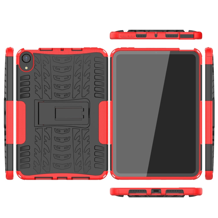 For iPad mini 6 Tire Texture TPU + PC Shockproof Tablet Case with Holder