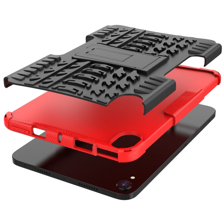 For iPad mini 6 Tire Texture TPU + PC Shockproof Tablet Case with Holder