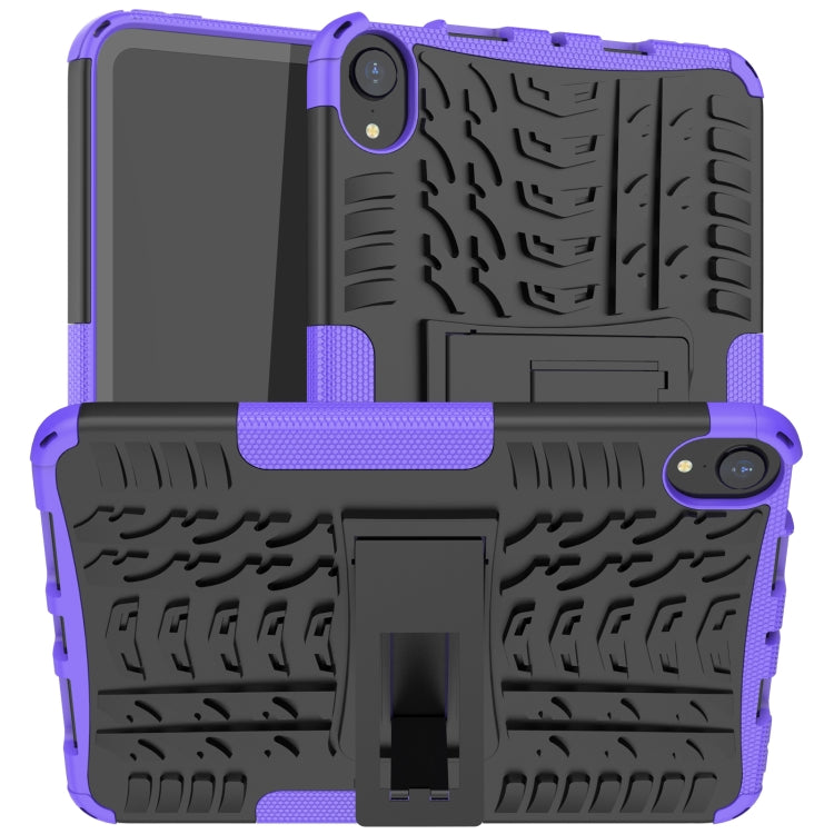 For iPad mini 6 Tire Texture TPU + PC Shockproof Tablet Case with Holder