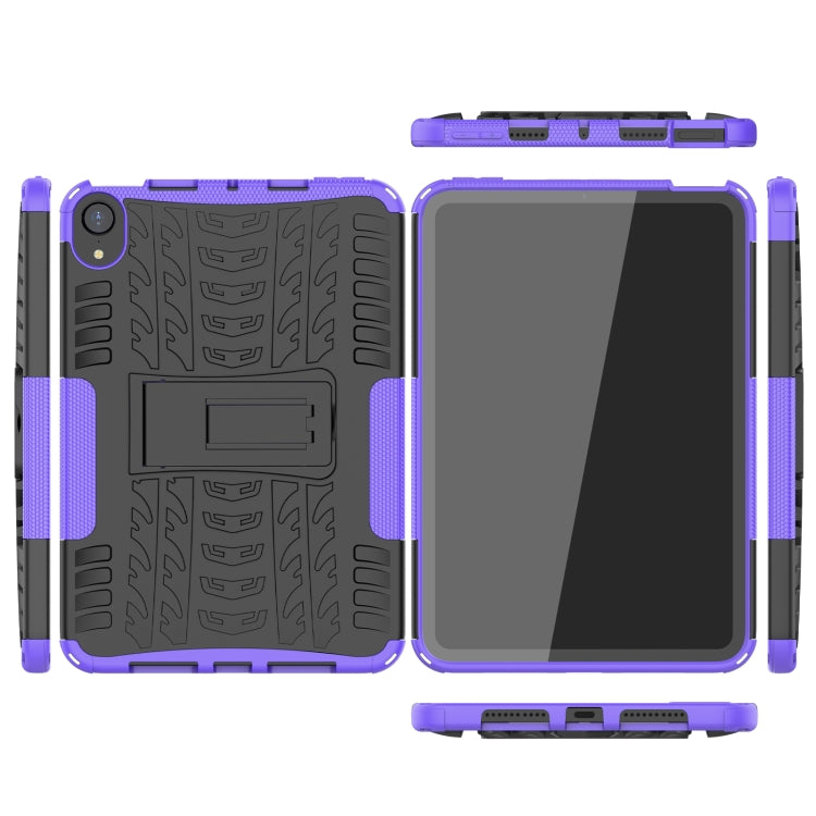For iPad mini 6 Tire Texture TPU + PC Shockproof Tablet Case with Holder