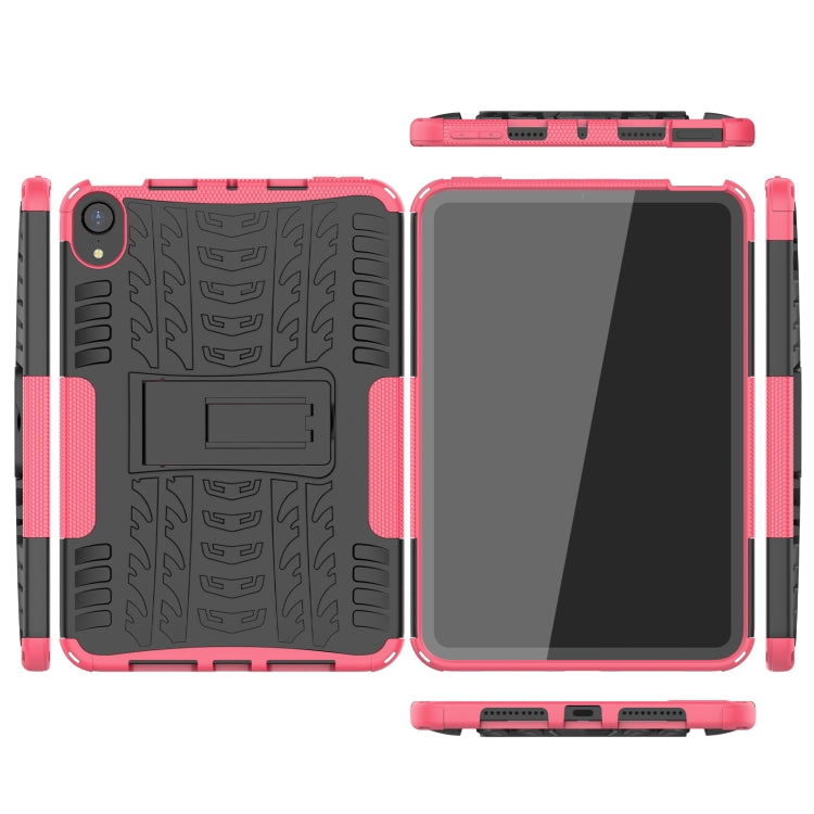 For iPad mini 6 Tire Texture TPU + PC Shockproof Tablet Case with Holder