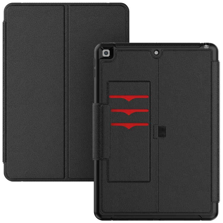 For iPad 10.2 2021 / 2020 / 2019 Litchi Texture Horizontal Flip PU Leather Case with Holder & Card Slots & Sleep / Wake-up Function & Pen Slot