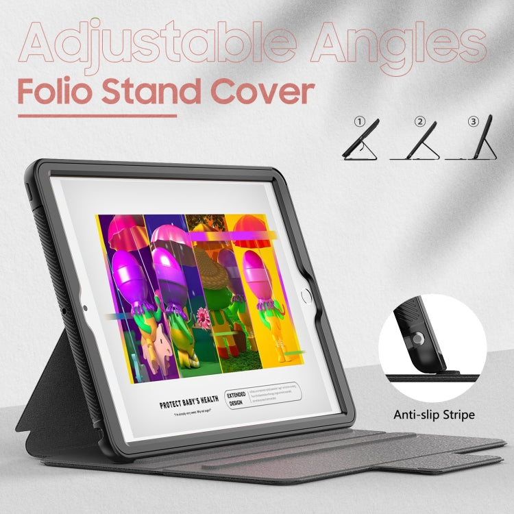 For iPad 10.2 2021 / 2020 / 2019 Litchi Texture Horizontal Flip PU Leather Case with Holder & Card Slots & Sleep / Wake-up Function & Pen Slot