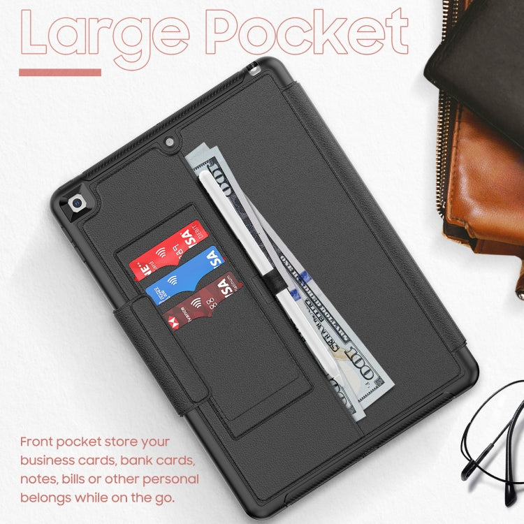 For iPad 10.2 2021 / 2020 / 2019 Litchi Texture Horizontal Flip PU Leather Case with Holder & Card Slots & Sleep / Wake-up Function & Pen Slot