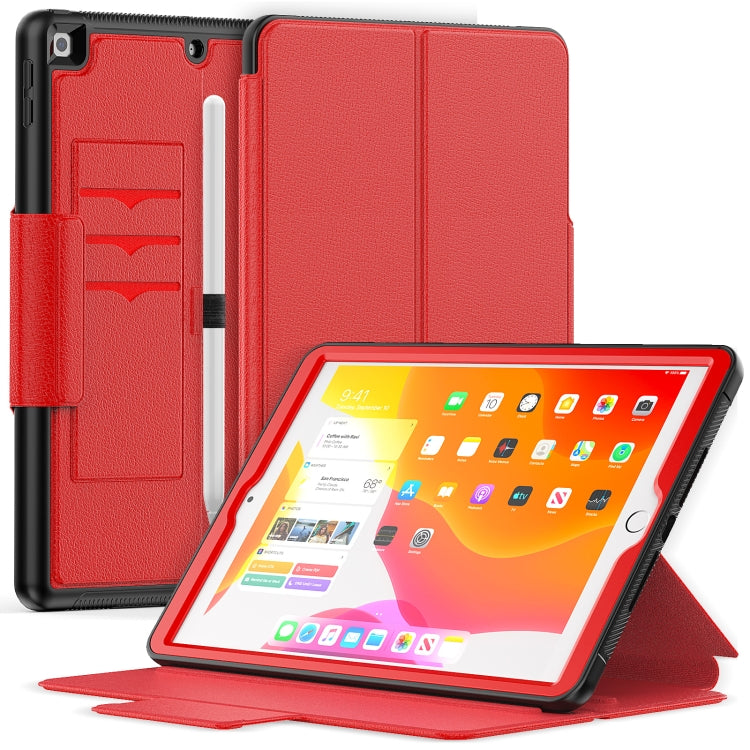 For iPad 10.2 2021 / 2020 / 2019 Litchi Texture Horizontal Flip PU Leather Case with Holder & Card Slots & Sleep / Wake-up Function & Pen Slot