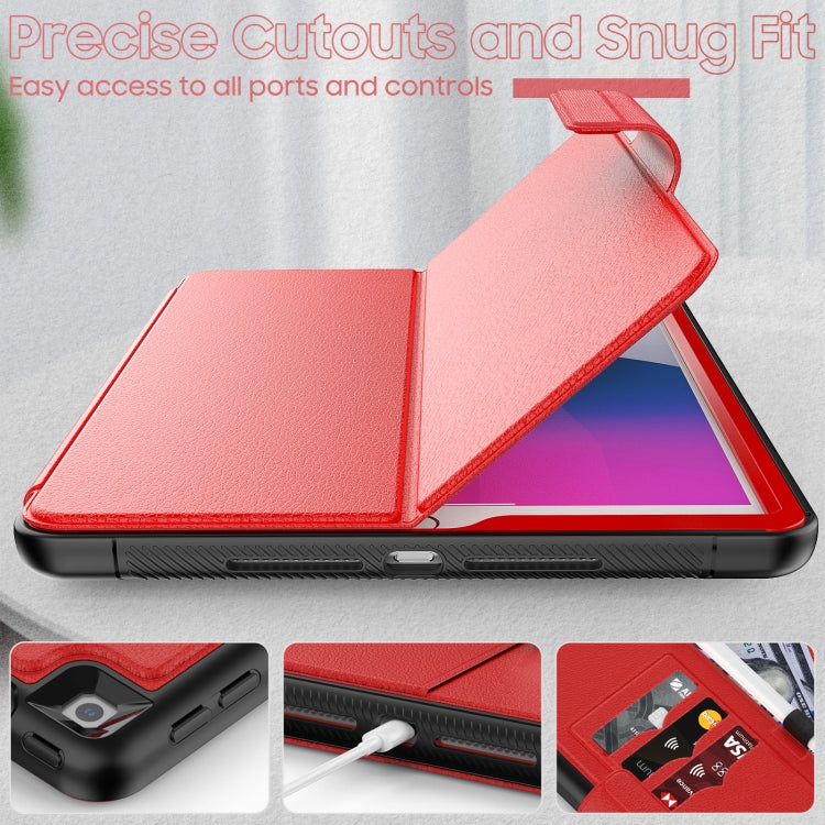 For iPad 10.2 2021 / 2020 / 2019 Litchi Texture Horizontal Flip PU Leather Case with Holder & Card Slots & Sleep / Wake-up Function & Pen Slot