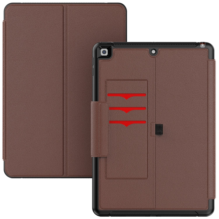 For iPad 10.2 2021 / 2020 / 2019 Litchi Texture Horizontal Flip PU Leather Case with Holder & Card Slots & Sleep / Wake-up Function & Pen Slot