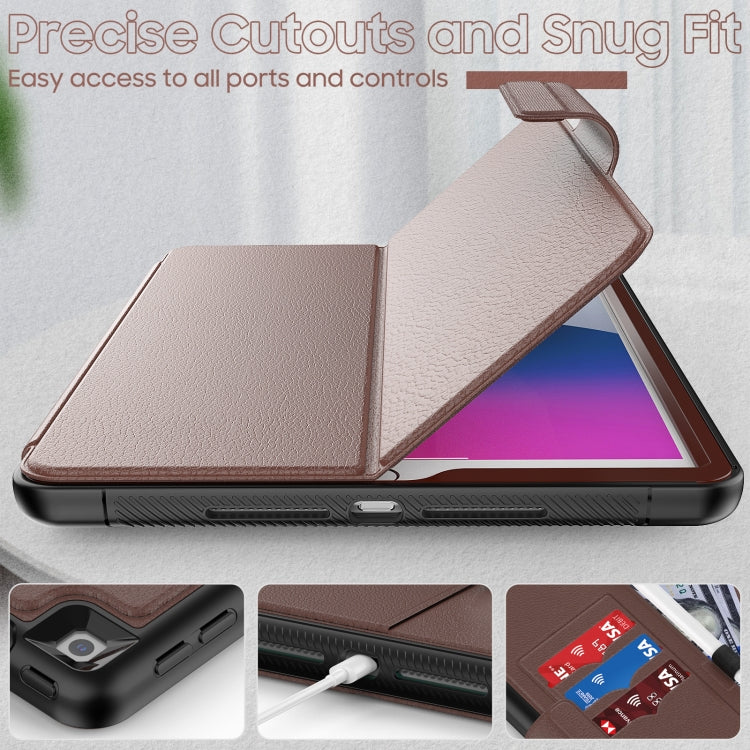 For iPad 10.2 2021 / 2020 / 2019 Litchi Texture Horizontal Flip PU Leather Case with Holder & Card Slots & Sleep / Wake-up Function & Pen Slot