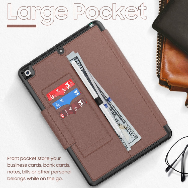 For iPad 10.2 2021 / 2020 / 2019 Litchi Texture Horizontal Flip PU Leather Case with Holder & Card Slots & Sleep / Wake-up Function & Pen Slot