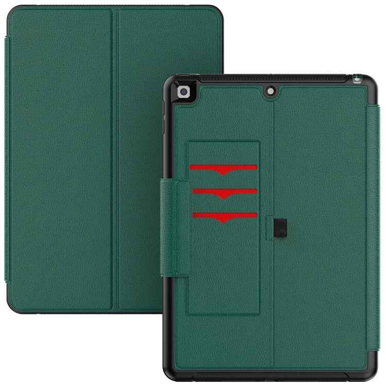 For iPad 10.2 2021 / 2020 / 2019 Litchi Texture Horizontal Flip PU Leather Case with Holder & Card Slots & Sleep / Wake-up Function & Pen Slot