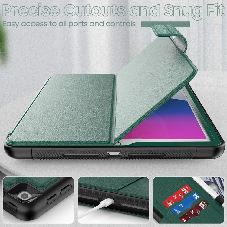 For iPad 10.2 2021 / 2020 / 2019 Litchi Texture Horizontal Flip PU Leather Case with Holder & Card Slots & Sleep / Wake-up Function & Pen Slot