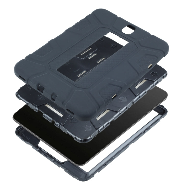 For Samsung Galaxy Tab S3 9.7 T820 C5 Four Corners Shockproof Silicone + PC Protective Case with Holder