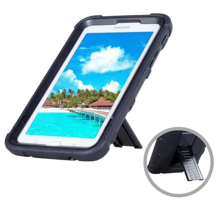 For Samsung Galaxy Tab E 7.0 T110 C5 Four Corners Shockproof Silicone + PC Protective Case with Holder
