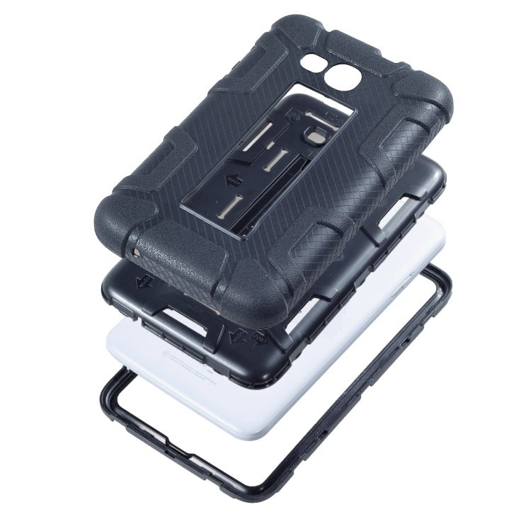 For Samsung Galaxy Tab E 7.0 T110 C5 Four Corners Shockproof Silicone + PC Protective Case with Holder