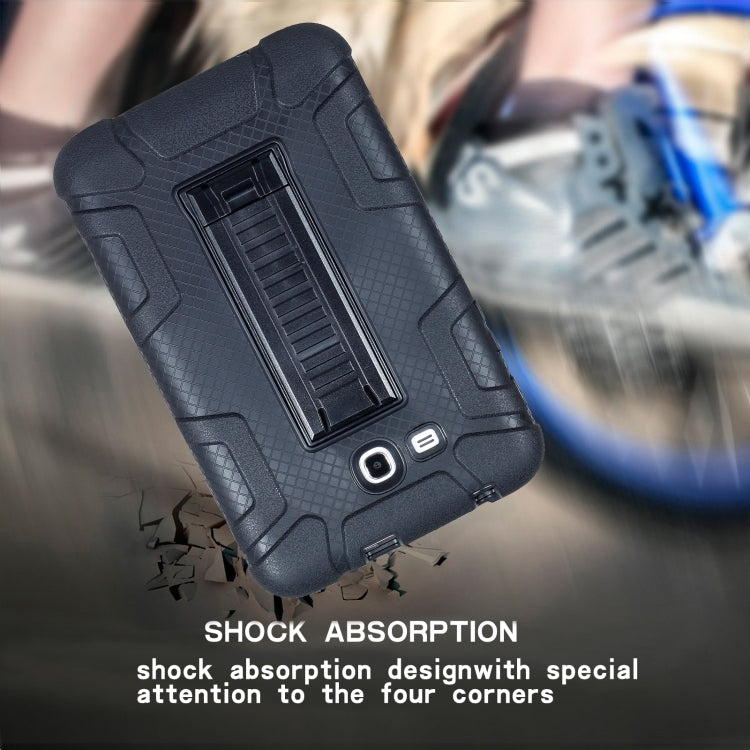 For Samsung Galaxy Tab E 7.0 T110 C5 Four Corners Shockproof Silicone + PC Protective Case with Holder