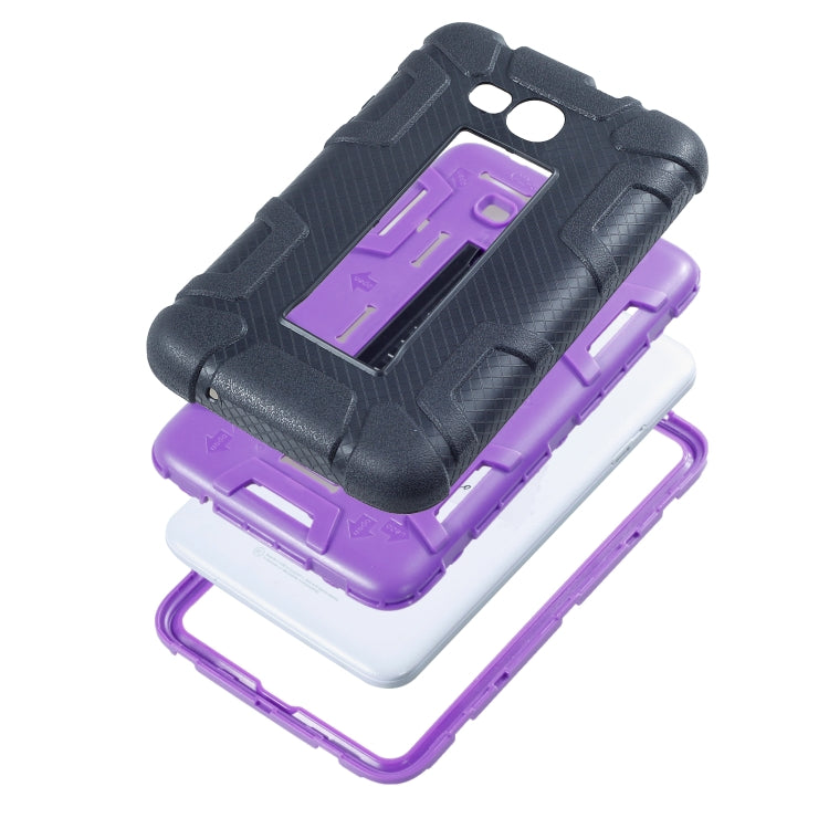 For Samsung Galaxy Tab E 7.0 T110 C5 Four Corners Shockproof Silicone + PC Protective Case with Holder