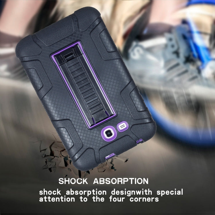 For Samsung Galaxy Tab E 7.0 T110 C5 Four Corners Shockproof Silicone + PC Protective Case with Holder