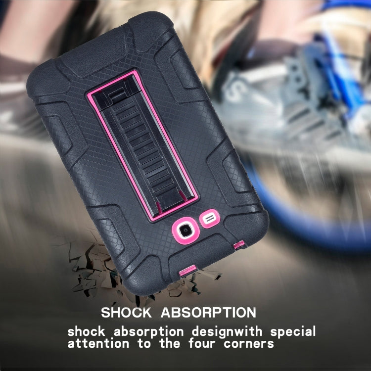 For Samsung Galaxy Tab E 7.0 T110 C5 Four Corners Shockproof Silicone + PC Protective Case with Holder