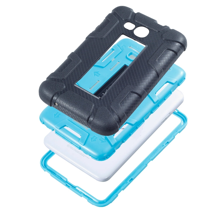 For Samsung Galaxy Tab E 7.0 T110 C5 Four Corners Shockproof Silicone + PC Protective Case with Holder