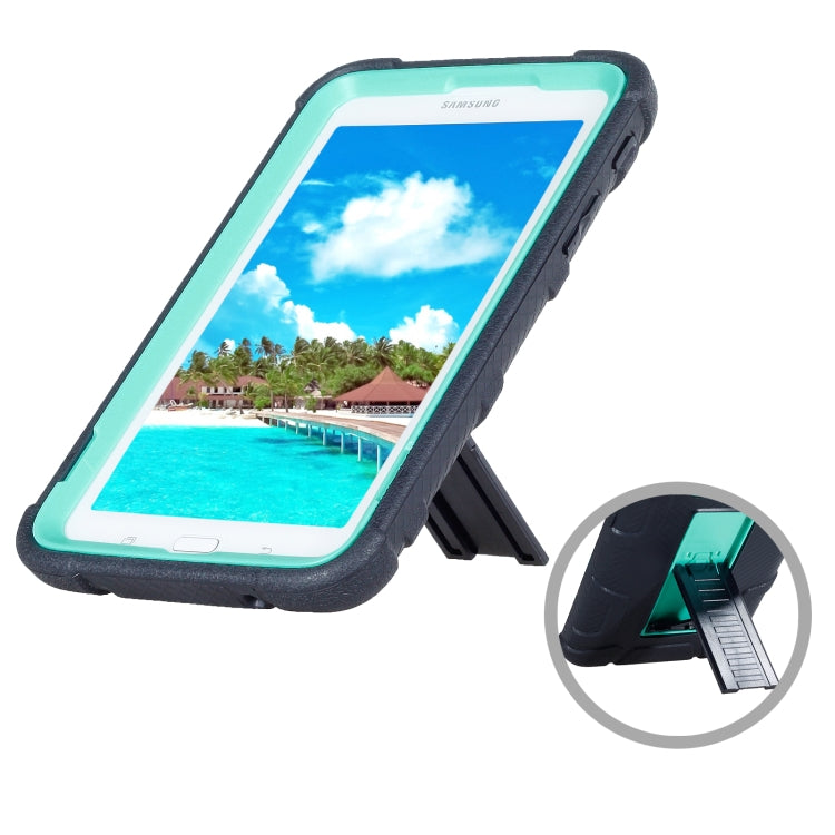For Samsung Galaxy Tab E 7.0 T110 C5 Four Corners Shockproof Silicone + PC Protective Case with Holder