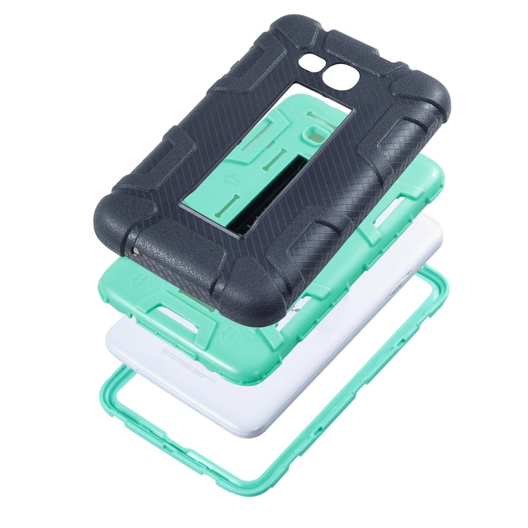For Samsung Galaxy Tab E 7.0 T110 C5 Four Corners Shockproof Silicone + PC Protective Case with Holder