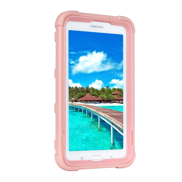 For Samsung Galaxy Tab E 7.0 T110 C5 Four Corners Shockproof Silicone + PC Protective Case with Holder