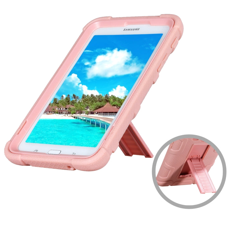 For Samsung Galaxy Tab E 7.0 T110 C5 Four Corners Shockproof Silicone + PC Protective Case with Holder
