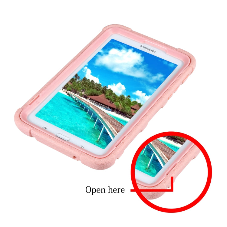 For Samsung Galaxy Tab E 7.0 T110 C5 Four Corners Shockproof Silicone + PC Protective Case with Holder