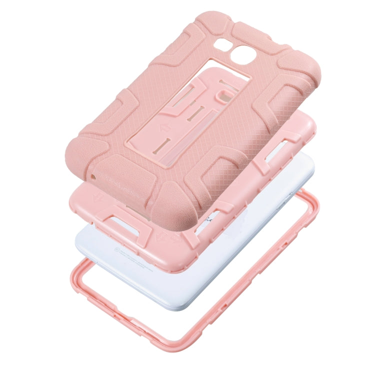 For Samsung Galaxy Tab E 7.0 T110 C5 Four Corners Shockproof Silicone + PC Protective Case with Holder