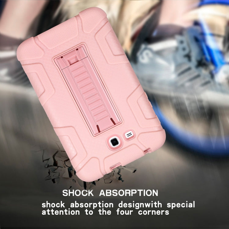 For Samsung Galaxy Tab E 7.0 T110 C5 Four Corners Shockproof Silicone + PC Protective Case with Holder