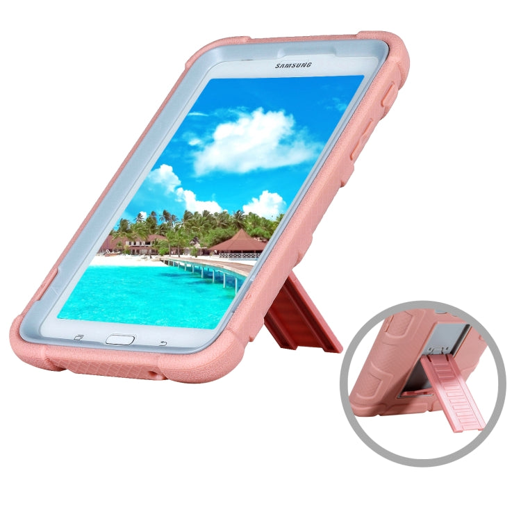 For Samsung Galaxy Tab E 7.0 T110 C5 Four Corners Shockproof Silicone + PC Protective Case with Holder