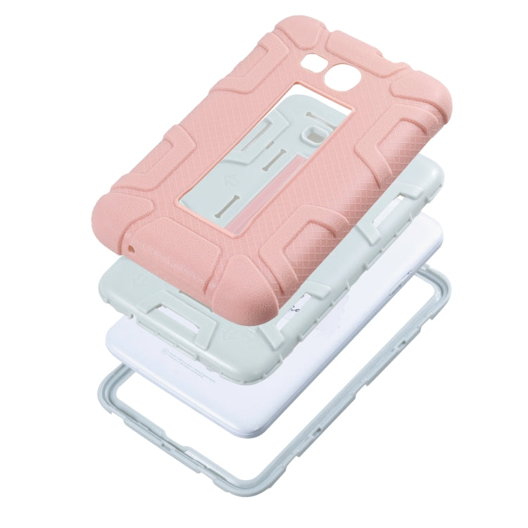 For Samsung Galaxy Tab E 7.0 T110 C5 Four Corners Shockproof Silicone + PC Protective Case with Holder